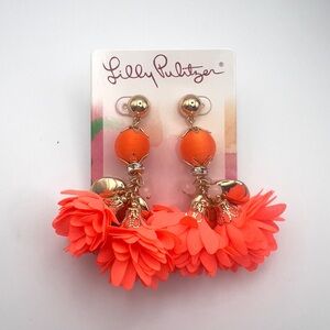 Lilly Pulitzer Vibrant Orange Floral Earrings